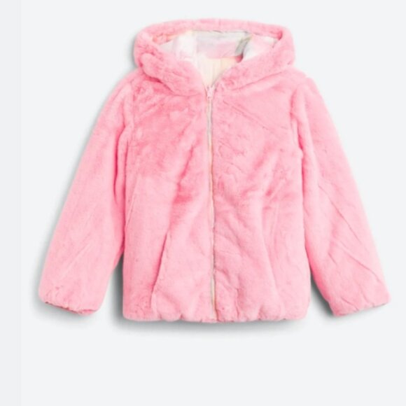 Girl's Winter Puffer Coat, Tie Dye Reversible with Pink Winter Jacket - Picture 16 of 16